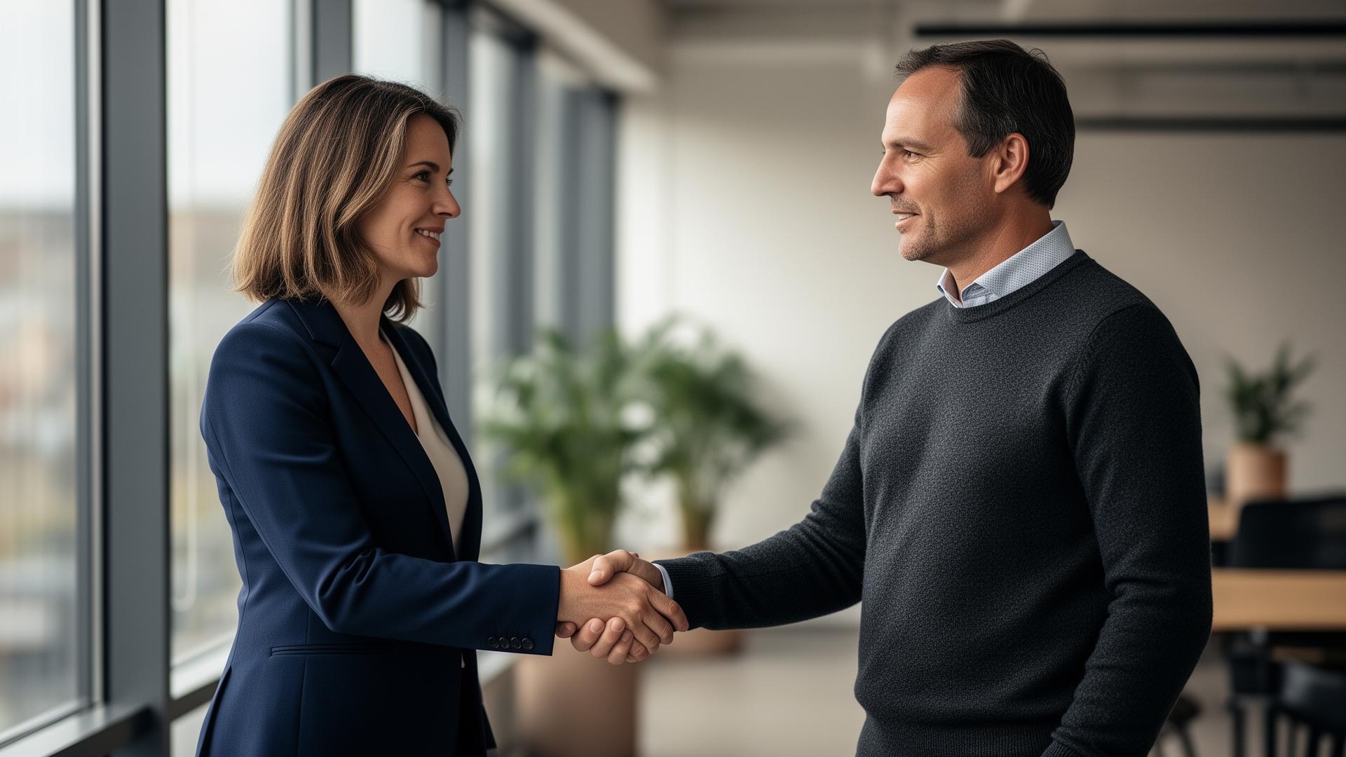 European business executives closing a deal